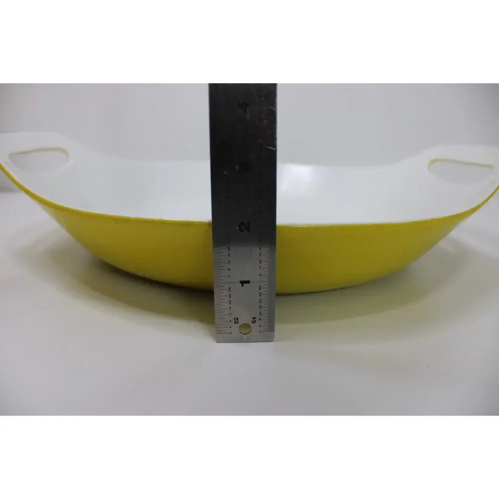 Vintage COPCO Michael Lax Yellow Cast Iron Enamel Paella Pan Skillet Denmark MCM